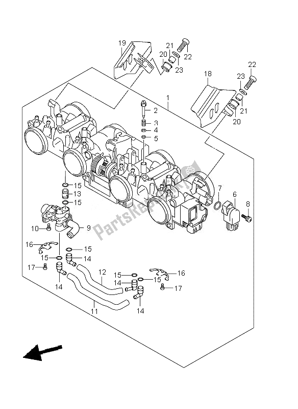 All parts for the Throttle Body of the Suzuki GSF 1250 SA Bandit 2010