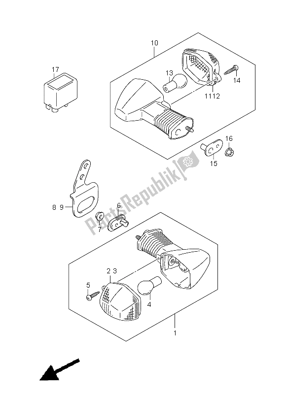 Alle onderdelen voor de Richtingaanwijzer Lamp van de Suzuki DR Z 400 SM 2009