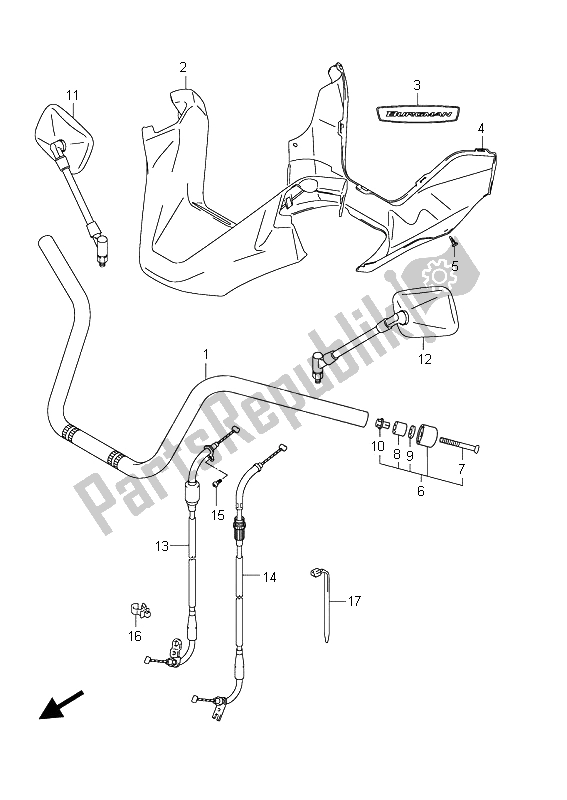 Tutte le parti per il Manubrio (an400za E19) del Suzuki Burgman AN 400 AZA 2011