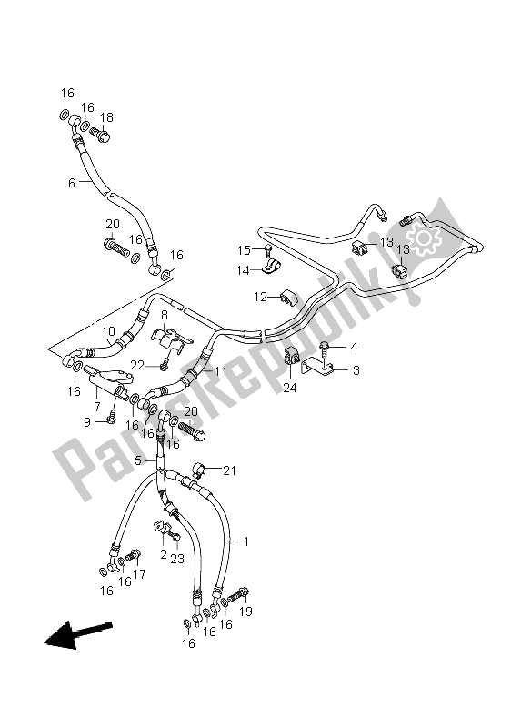 Tutte le parti per il Tubo Freno Anteriore (gsf1250a-sa-saz) del Suzuki GSF 1250 Nassa Bandit 2009