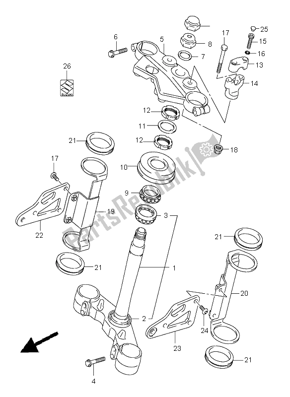 Todas as partes de Haste De Direção (sv650-u) do Suzuki SV 650 NS 2004