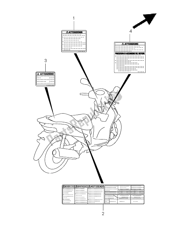 All parts for the Label (p19) of the Suzuki UX 125 Sixteen 2011