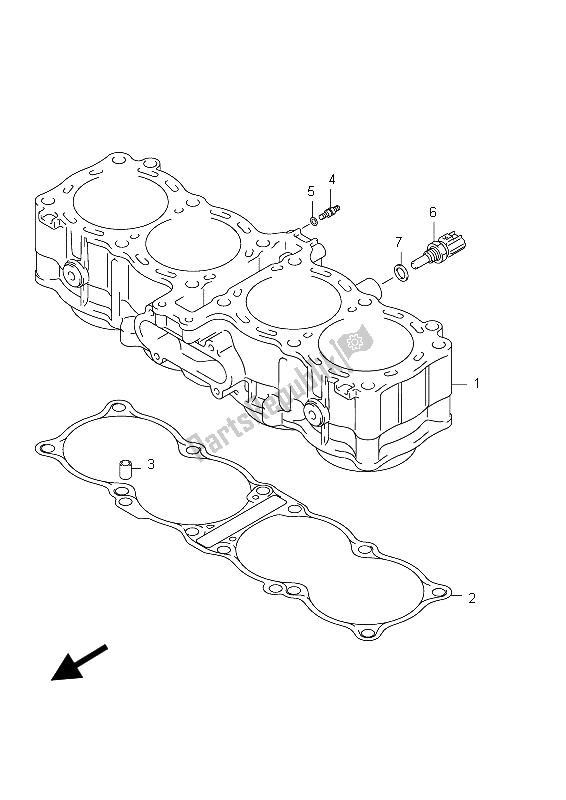 Todas las partes para Cilindro de Suzuki GSX 1250 FA 2012