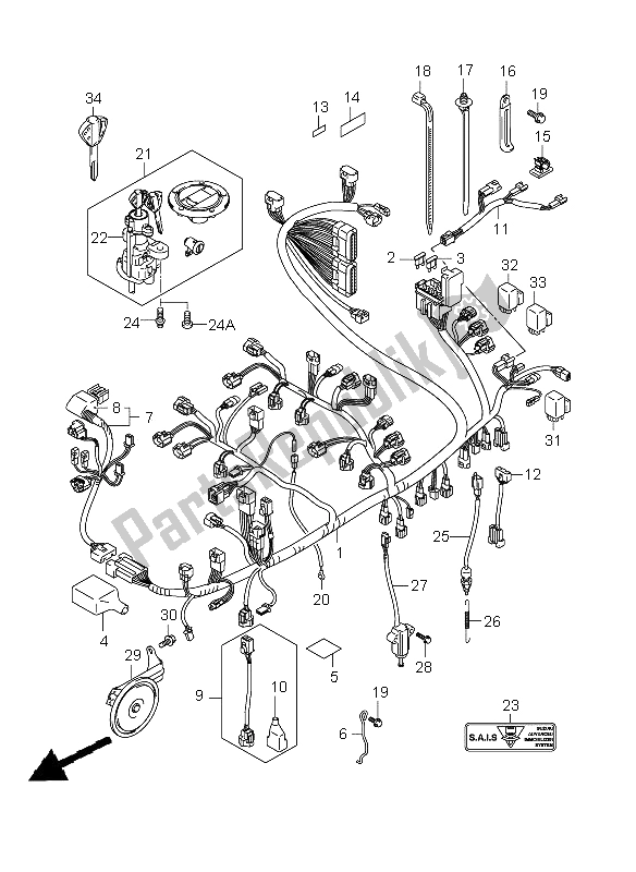 Todas las partes para Arnés De Cableado de Suzuki GSX R 600 2009