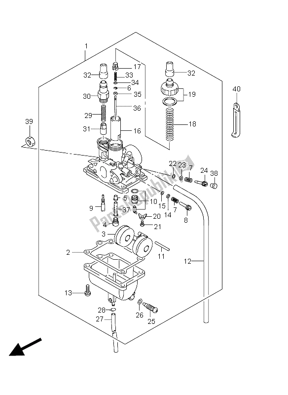 All parts for the Carburetor of the Suzuki DR Z 70 2012