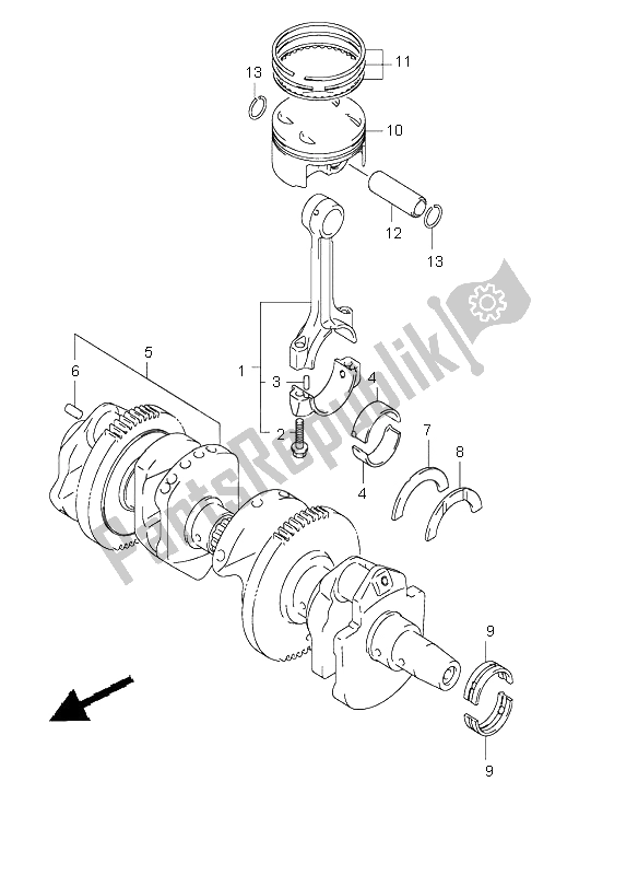 Todas las partes para Cigüeñal de Suzuki GSX 1400 2004