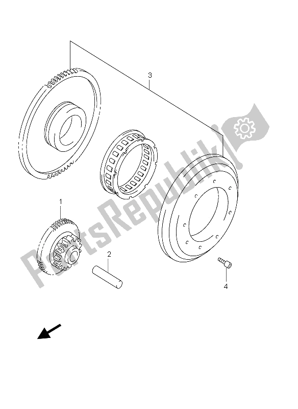 All parts for the Starter Clutch of the Suzuki DL 650 V Strom 2006