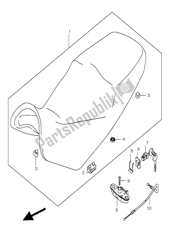 All parts for the Seat of the Suzuki DL 1000 V Strom 2006