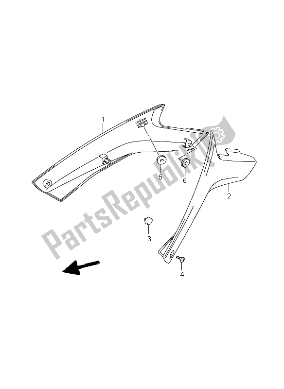 All parts for the Frame Cover of the Suzuki DL 650A V Strom 2007