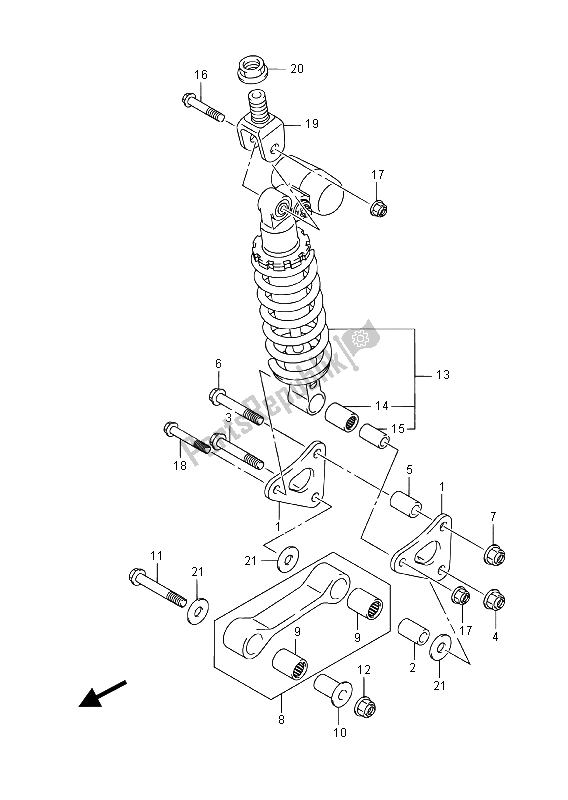 All parts for the Rear Cushion Lever (gsx-r1000auf) of the Suzuki GSX R 1000A 2015