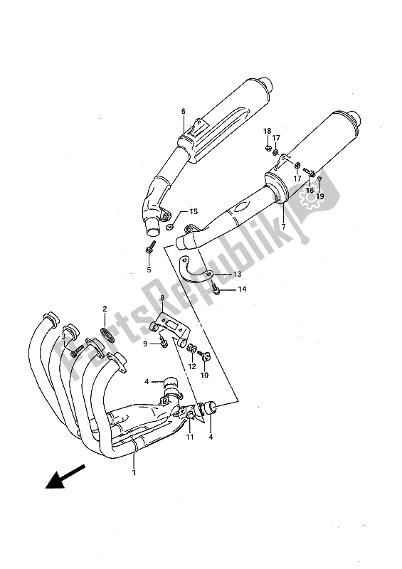 Tutte le parti per il Silenziatore del Suzuki GSX R 1100 1992