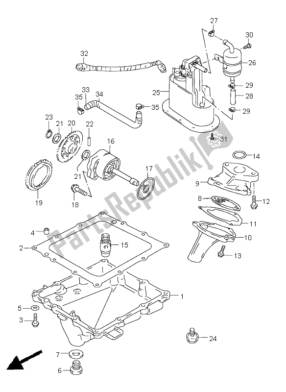 Alle onderdelen voor de Oliepan & Oliepomp & Brandstofpomp van de Suzuki GSX R 750 1999 Alle onderdelen voor de Oliepan & Oliepomp & Brandstofpomp van de Suzuki GSX R 750 1999