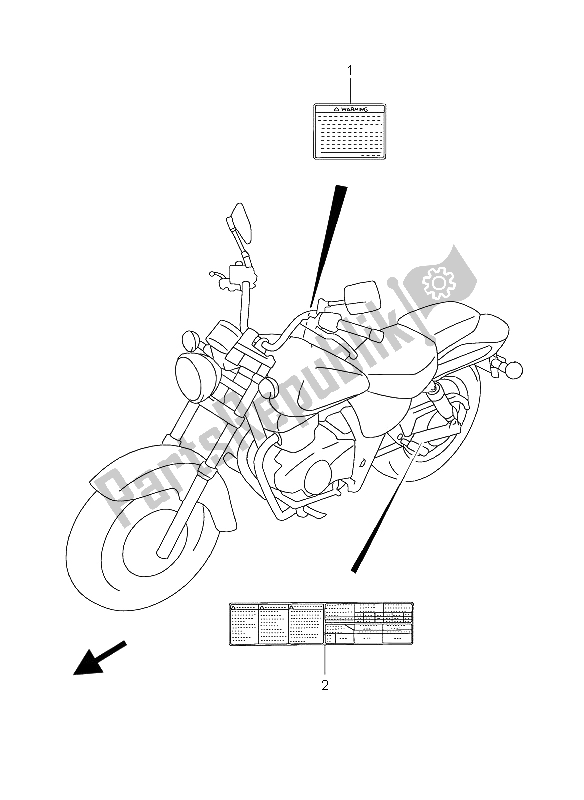 All parts for the Label of the Suzuki GZ 250 Marauder 2004