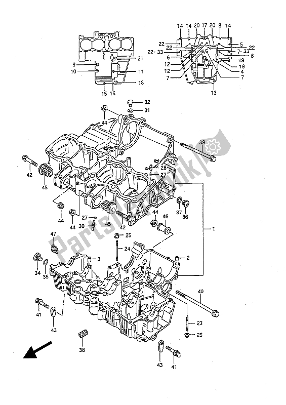 Tutte le parti per il Carter del Suzuki GSX R 750 1991