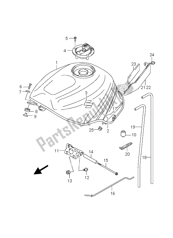 Todas las partes para Tanque De Combustible (gsx-r600x) de Suzuki GSX R 600X 2005