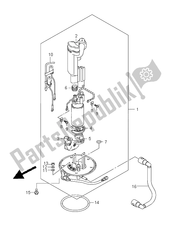 All parts for the Fuel Pump of the Suzuki SV 650 Nsnasa 2009