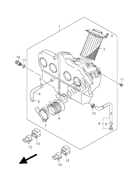 All parts for the Air Cleaner of the Suzuki GSX 1400 2002