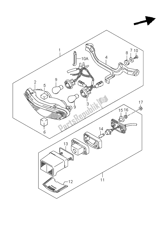 Todas las partes para Luz De Combinación Trasera de Suzuki DL 1000 V Strom 2010