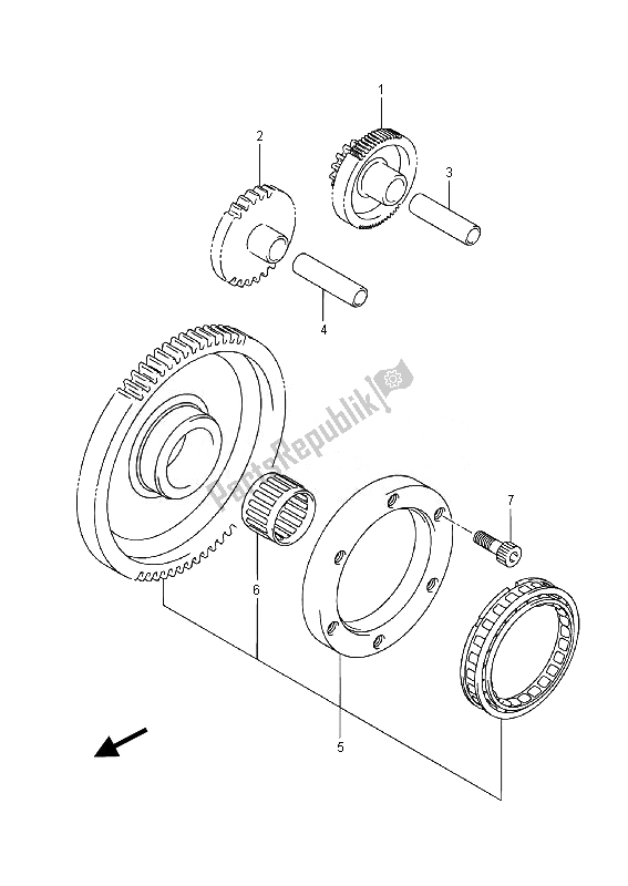 All parts for the Starter Clutch of the Suzuki LT F 400 FZ Kingquad FSI 4X4 2014