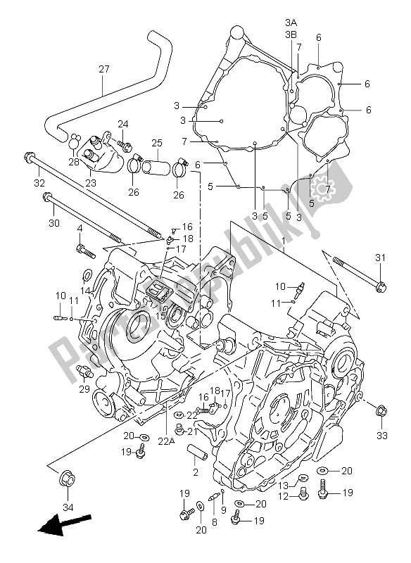 Tutte le parti per il Carter del Suzuki TL 1000R 1999