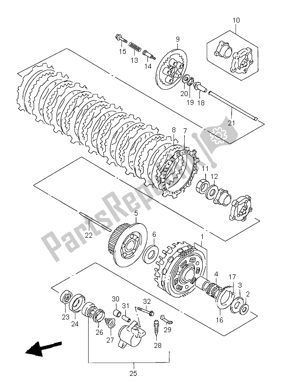 Todas as partes de Embreagem do Suzuki VL 1500 Intruder LC 1998