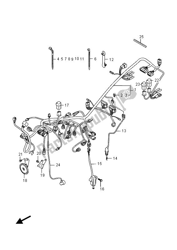 All parts for the Wiring Harness of the Suzuki GW 250 Inazuma 2015