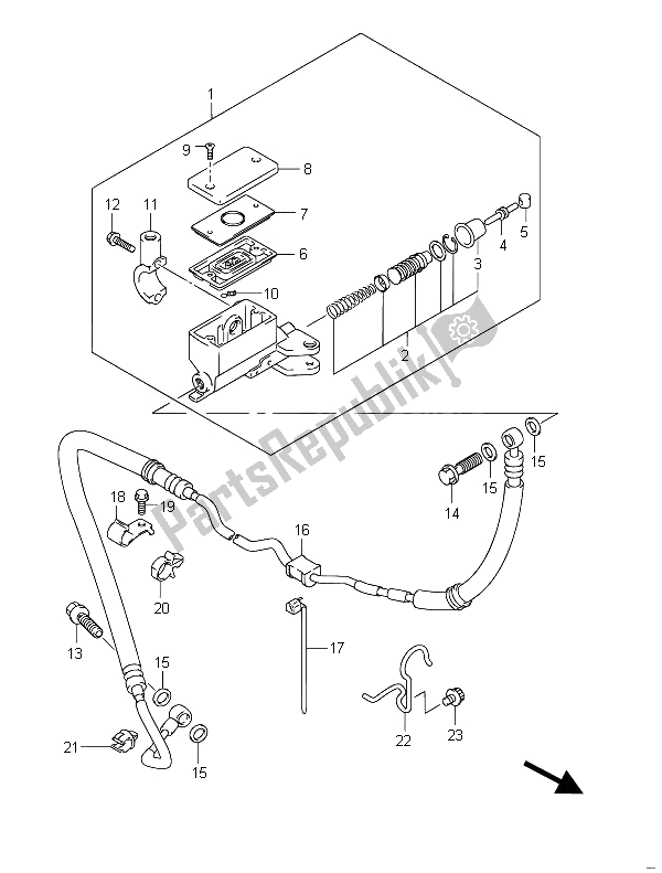 All parts for the Clutch Master Cylinder (gsf650ua) of the Suzuki GSF 650 Sasa Bandit 2011