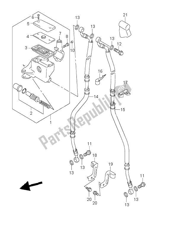 Todas las partes para Cilindro Maestro Delantero de Suzuki VL 1500 Intruder LC 2003