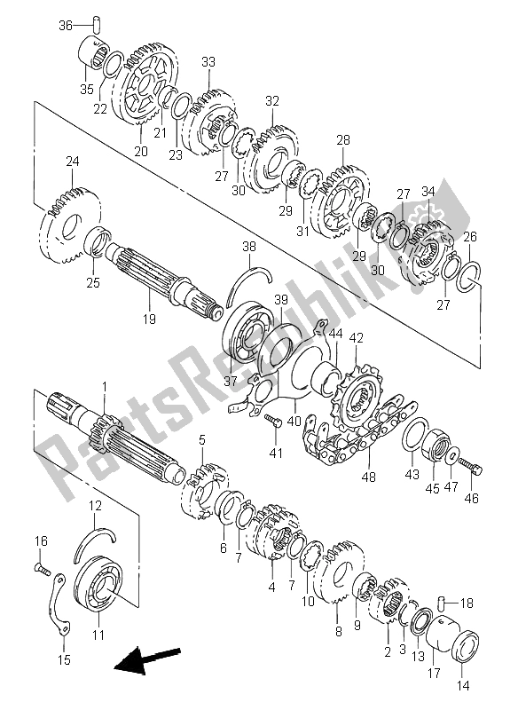 All parts for the Transmission of the Suzuki RF 600R 1995