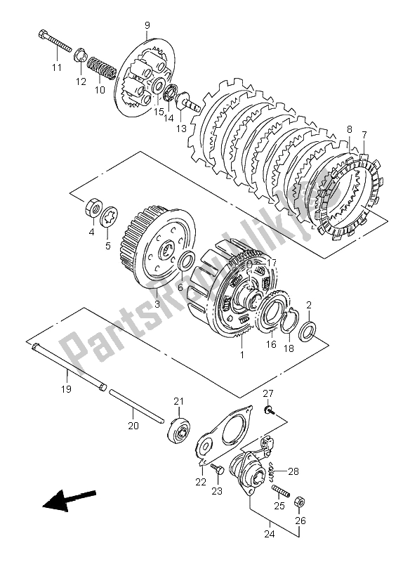 Todas as partes de Embreagem do Suzuki GS 500E 1995