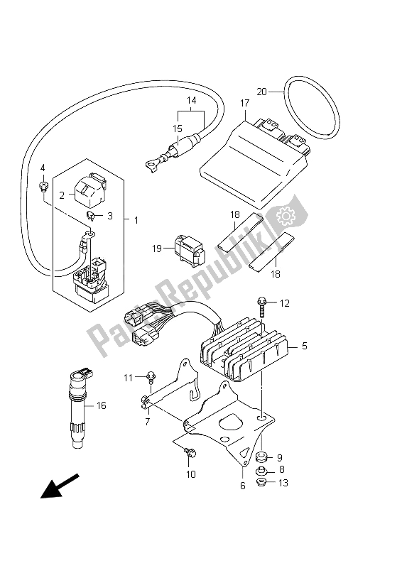 Tutte le parti per il Elettrico (gsx650fua E21) del Suzuki GSX 650 FA 2012