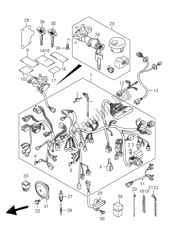 All parts for the Wiring Harness of the Suzuki C 800 VL Intruder 2010