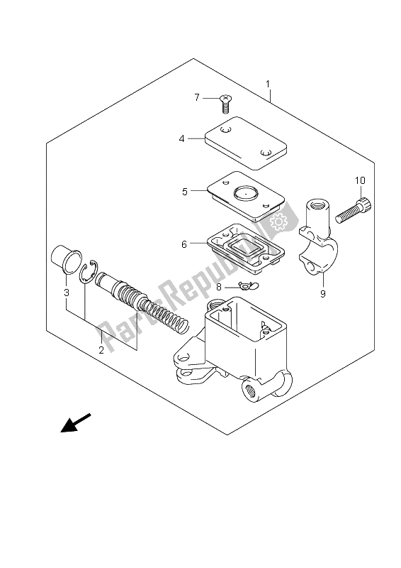 All parts for the Front Master Cylinder of the Suzuki UH 125 Burgman 2008