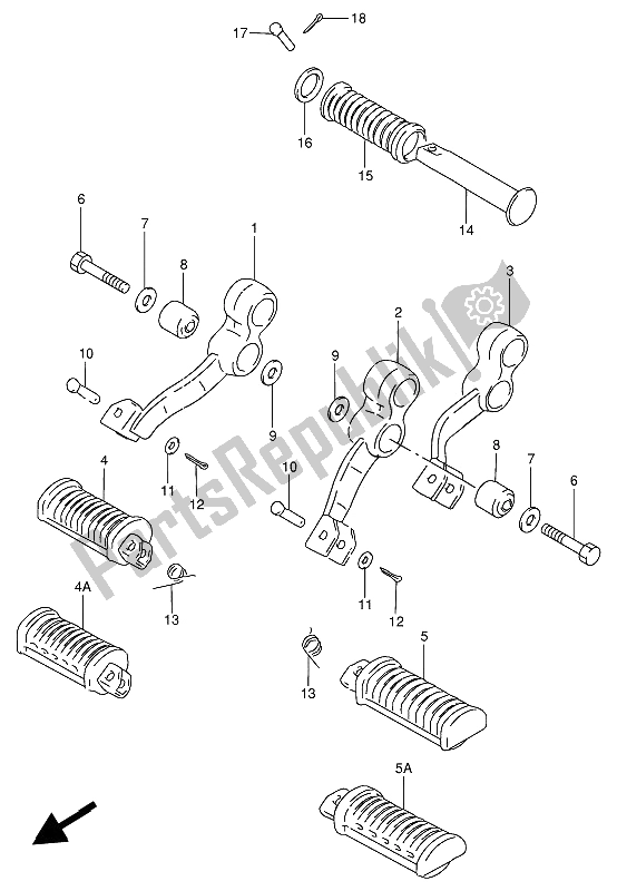 Todas las partes para Reposapiés de Suzuki GN 250 1993