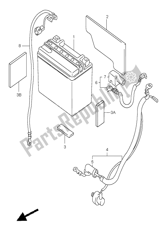 All parts for the Battery of the Suzuki TL 1000S 1999