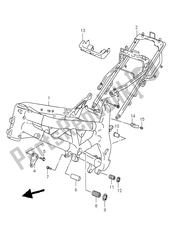 All parts for the Frame of the Suzuki SV 650 NS 2002