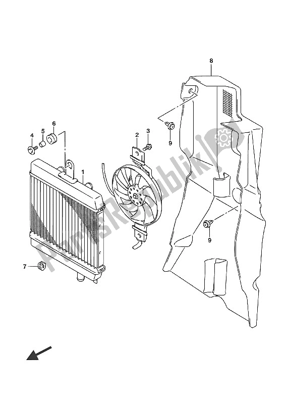 Alle onderdelen voor de Radiator van de Suzuki UH 200A Burgman 2016