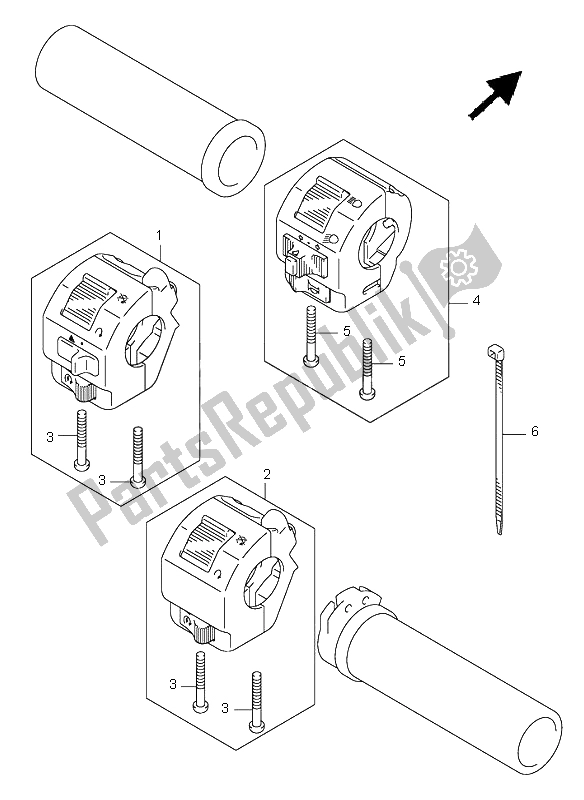 Toutes les pièces pour le Interrupteur De Poignée du Suzuki VL 800Z Volusia 2003