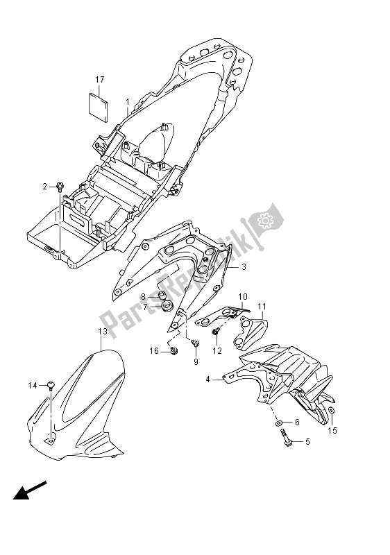 Todas as partes de Pára-choque Traseiro (gsx-r100uf) do Suzuki GSX R 1000 2015