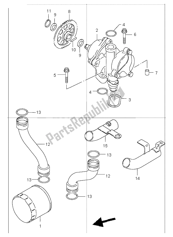 All parts for the Oil Pump of the Suzuki GSF 1200 Nszsz Bandit 2005