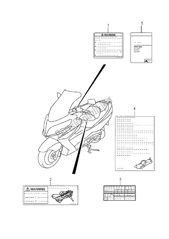 Todas las partes para Etiqueta (an400 E19) de Suzuki Burgman AN 400 AZA 2014