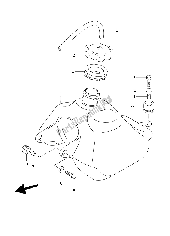 All parts for the Fuel Tank of the Suzuki LT Z 50 4T Quadsport 2009