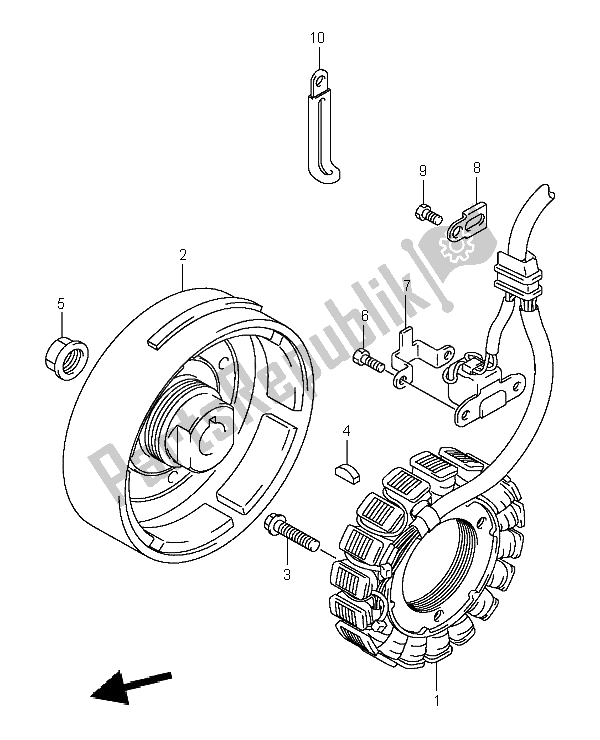 All parts for the Magneto of the Suzuki LT A 400 Eiger 4X2 2004