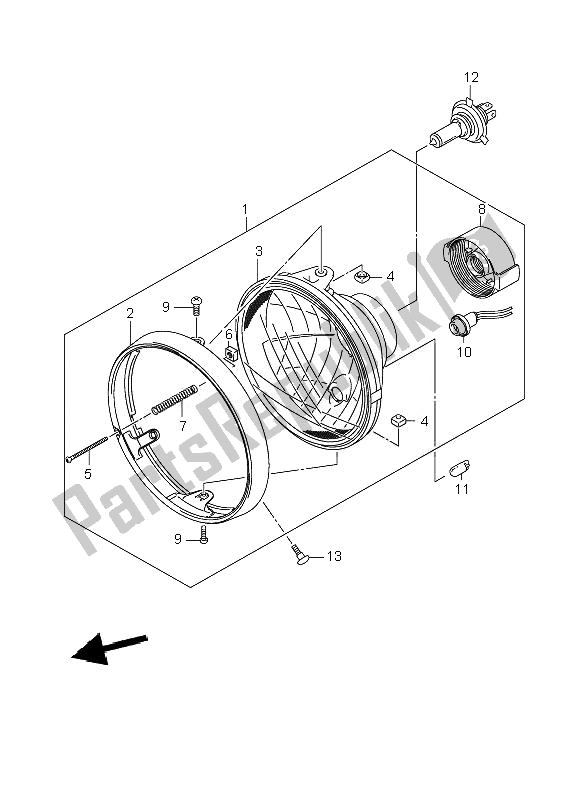 Todas las partes para Conjunto De Faros (e2-e19) de Suzuki GSX 1400Z 2007