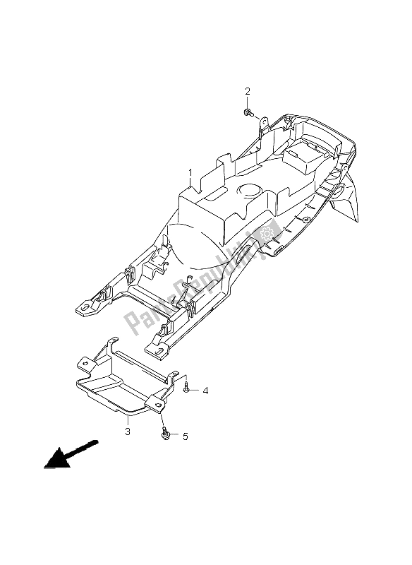 All parts for the Rear Fender of the Suzuki GSX 650 FA 2009