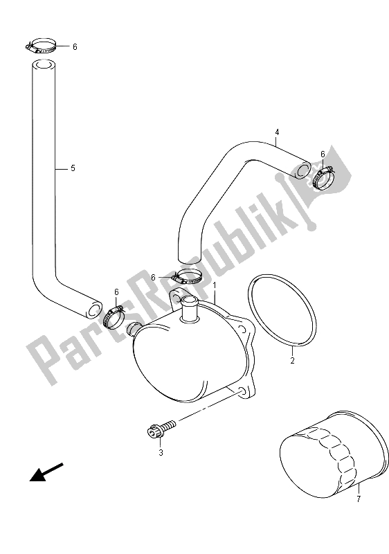 All parts for the Oil Cooler of the Suzuki GSX R 750 2015