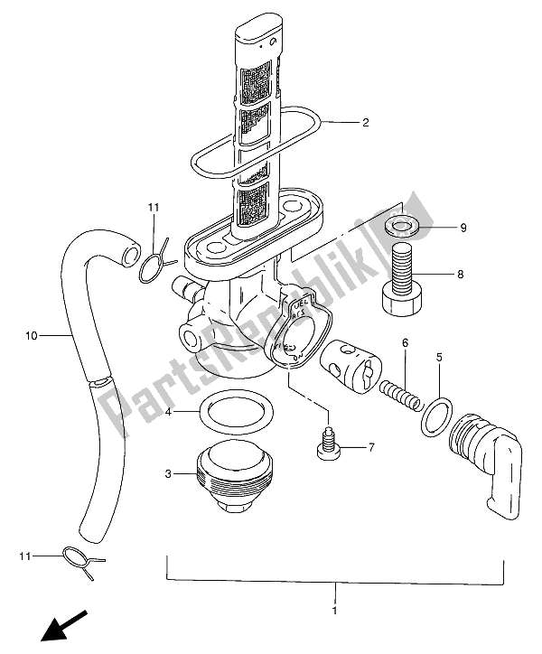 All parts for the Fuel Cock of the Suzuki GN 250 1993