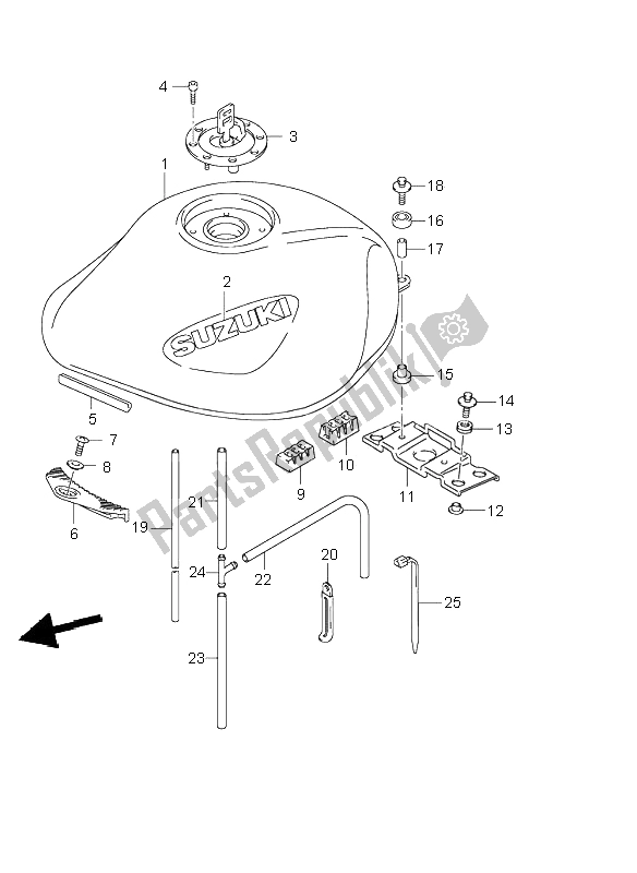 All parts for the Fuel Tank (gsf600-s) of the Suzuki GSF 600 NSZ Bandit 2004