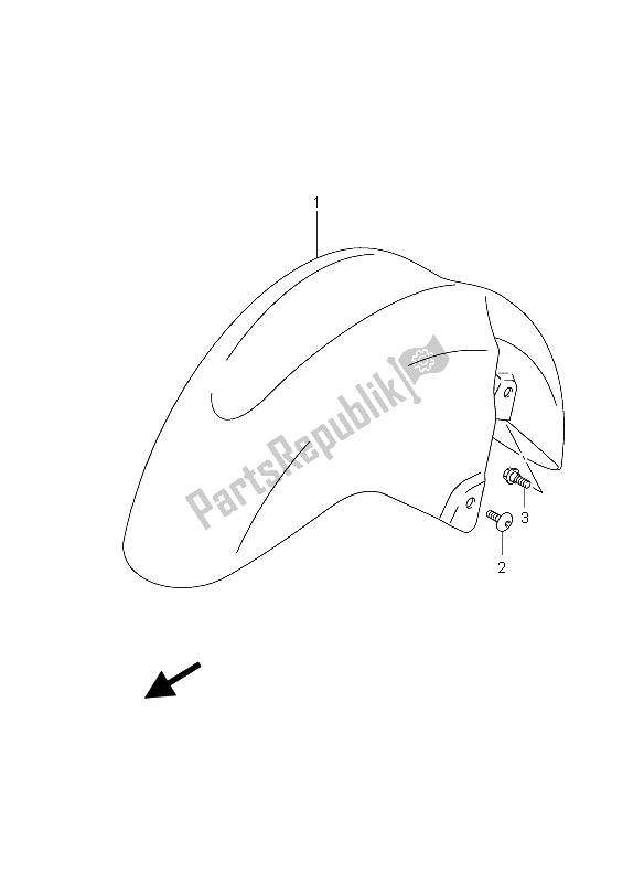 All parts for the Front Fender (an400s) of the Suzuki Burgman AN 400S 2005