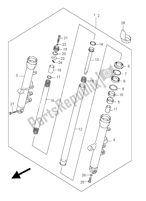 Tutte le parti per il Ammortizzatore Anteriore del Suzuki SV 650 NS 2003